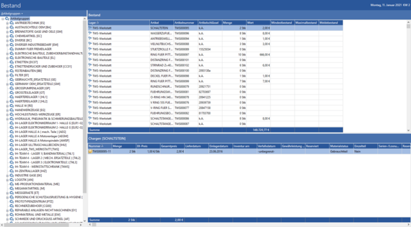 Materialbestand Übersicht